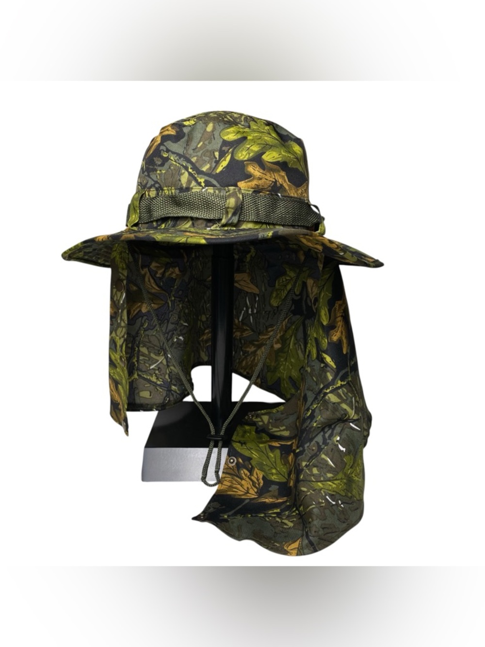 Camouflage Sun Hat, Neck and Face Flap, One Side Removable, Fishing, hunting